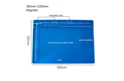 China Non Toxic Blue ESD Rubber Mat Silicone Rubber Phone Mat with magnetic section supplier