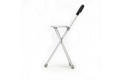 China 84cm Travel Walking Cane Aluminum Walking Stick With Seat Old People Assist Tools supplier