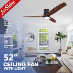 Low Ceiling Smart Control Energy Saving LED Lighting Ceiling Fan Modern Design 2- 1stshine for sale