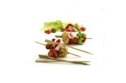 China Biodegradable Paddle Bamboo Roasting Sticks Flat Wooden Skewers 4 Inch supplier