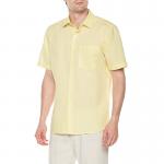 Standard Fit Point Collar 50% Ramie Fabric Shirt Casual Men'S Cotton Short Sleeve Shirt for sale
