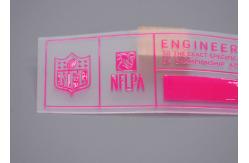 China Customized Transparent TPU Printing Shiny Silicone Logo For Clothing supplier