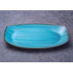 Colorful Glazed Ceramic Dinner Plate Rectangular Stoneware Dish Platter for sale