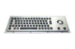 China Splash Resistant Stainless Steel Keyboard 64 Illuminated Keys With Trackball / Backlit supplier
