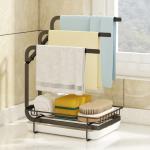 Sponge Holder Kitchen Sink Caddy Organizer With Drain Pan for sale