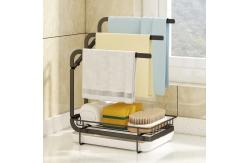 China Sponge Holder Kitchen Sink Caddy Organizer With Drain Pan supplier