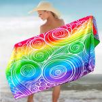 Recycled Pink Flamingo Beach Towel Personalized Swim Towels Double Side Print