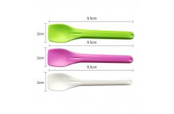 China Coloful Mini PLA Biodegradable Compostable Cutlery Spoons Bulk For Dessert 4'' supplier