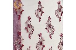 China Elegant Shiny Lace Fabric Handmade 91.44cm Length Decoration Beaded supplier