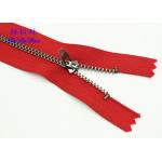 Semi - Lock Slider 9 Inch Jeans Metal Zipper Yg Fastener Red / Blue Tape Customized for sale