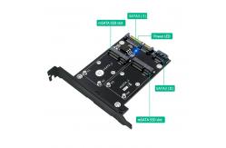 China Dual MSATA SSD To Dual SATA3 Converter With Full Height Profile Bracket supplier
