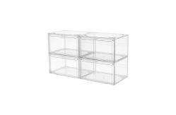 China Acrylic Magnetic Clear Acrylic Shoe Boxes Stackable Transparent supplier
