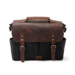 CL-900 Black Vintage Waxed Canvas and Leather Photography Bag for sale