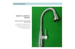 China IPX5 Brushed Nickel Pull Out Kitchen Taps CUPC Braided Hose Mixer With Sprayer supplier