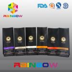 Black Customized Printed Bottom Gusset Bags , Plastic Coffee Pouch With Zipper / Valve for sale