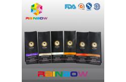 China Black Customized Printed Bottom Gusset Bags , Plastic Coffee Pouch With Zipper / Valve supplier