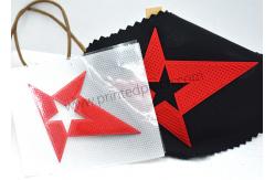 China Heat Press 2D 3D Iron On Adhesive Patches Red Hollow Star Shape supplier