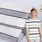 Multicolor 100 Cotton Striped Fabric 220gsm Breathable Stretch Material for sale