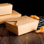 Custom Logo Disposable Kraft Paper Food Packaging Lunch Box Food Grade For Take Away for sale
