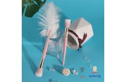 China Cosmetic Synthetic Hair Makeup Brush Set With V Shaped Ferrule Plastic Handle supplier