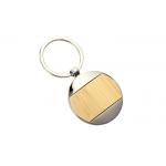 Bamboo Nickel Metal Key Ring Holder Iron Promotional Metal Keychains Laser Engraving for sale