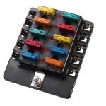 10 Way Blade Fuse Blocks ATO 125g Trike Fuse Holder With Cover for sale