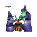 ​4x6ft Led Lighting Inflatable Halloween Witch With Cauldron for sale