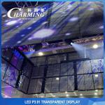 Crashproof See Through LED Screen , Aluminum Transparent LED Storefront