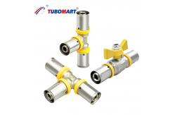 China Multilayer Composite Pipe Fittings Brass Pex Al Pex Gas Pipe Press Fittings supplier
