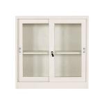 2 Sliding Door  Vertical Metal Bookshelf Fireproof Filing Cabinet