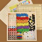 Wooden Multifunctional Game Chess Checkers Flying Chess Gomoku