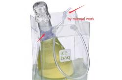 China Non Toxic Clear PVC Packaging Bags , Wine Packaging Ice Cube Pouch With Handle supplier