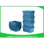 Light Weight Plastic Attached Lid Containers Moving Storage Nestable And Stackable
