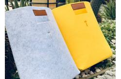 China Minimalist Design Felt Handbag Comfortable Feeling With Leather Handle supplier