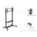 55- 86 Adjustable Mobile TV Stand With Wheels, Compatibility For 43-100 Flat/Curved Screens Up To 220 Lbs Steel Frame, 5 Height Options, Rolling TV Cart for sale