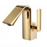 Gold Grey Waterfall Single Handle Basin Mixer Electroplated Finish for sale