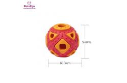China Lightweight Red rubber 81x62mm Dog Fetch Ball supplier