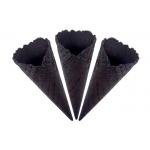 Ice Cream Black Charcoal Color Sugar Cones With 23 Degree Angle for sale