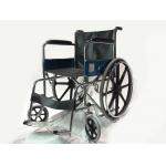 Solid Castor Folding Steel Wheelchair Fixed Armrest And Footrest for sale