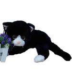 40CM Black And White Cat Stuffed Animal 100% Polyester Animal Plush Toys for sale