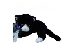 China 40CM Black And White Cat Stuffed Animal 100% Polyester Animal Plush Toys supplier