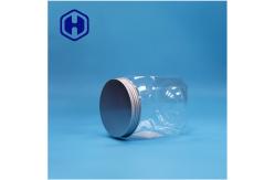 China Polygonal Shaped Clear Plastic Cookies Rock Candy Nuts Sugar Jar Aluminium Top Lid supplier