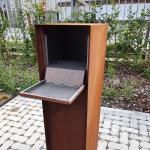 Metal Letter Box Corten Steel Sculpture Outdoor Art Polishing Craft for sale