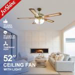 1stshine Ceiling Fan Light for 52 Inch Classics Multi Color and Voltage 220V/50Hz for sale