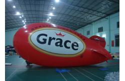 China Custom Advertising Inflatable Red Airship Blimp Zeppelin With Full Printing supplier