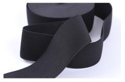 China Large Stock Cheap 2 Inch Black Polyester Knitted Elastic For Garment supplier