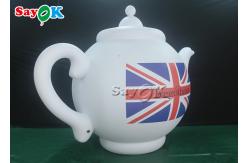 China 2m 6.6ft White Advertising Air Sealed Inflatable Teapot Model With Printing supplier