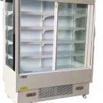 Upright Commercial Glass Door Display Freezer Sliding 2 Door Fan Cooling for sale