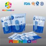 Stand Up Vertival Aluminium Foil Pouches Clear Window For Capsules for sale
