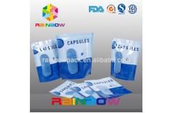 China Stand Up Vertival Aluminium Foil Pouches Clear Window For Capsules supplier